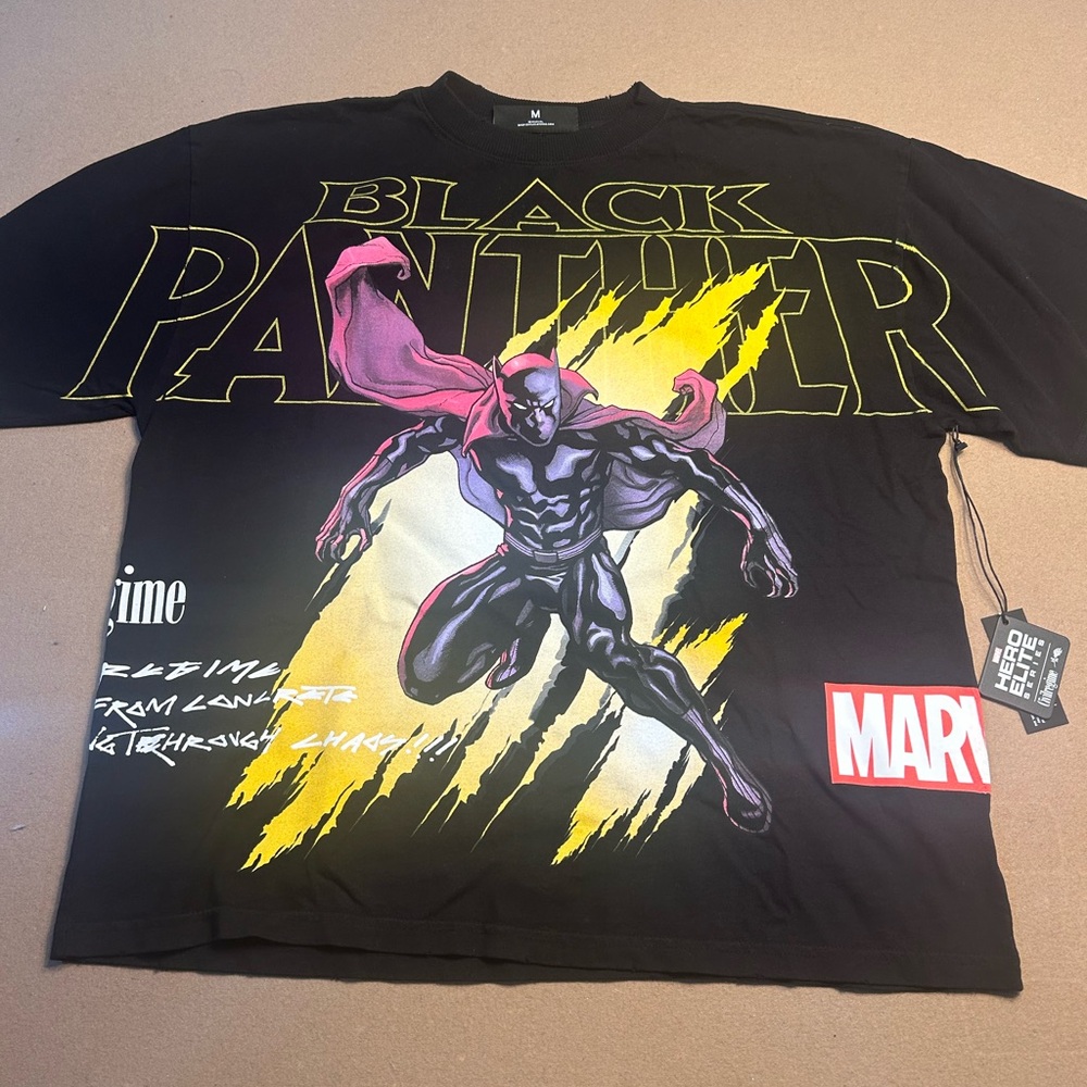 Marvel Black Panther Tee - Black, Yellow, Pink